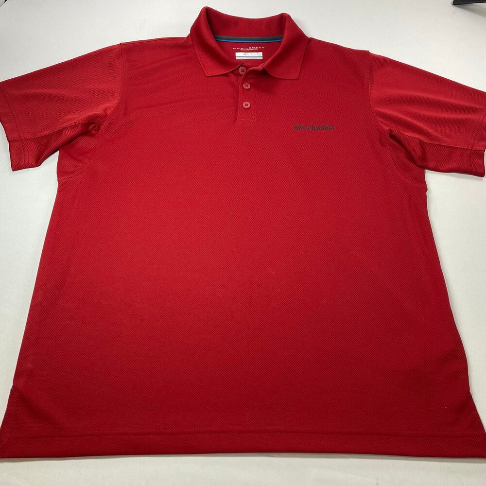 Columbia Omni‑Shade Polo Men’s M Red – Performance Sun Protection - Picture 2 of 7